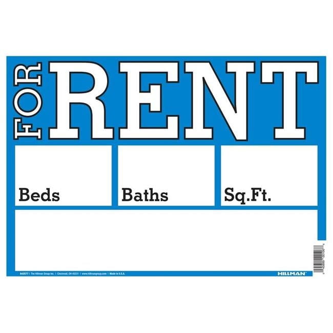 Hall Rented. Sign Hillman Group RSC 10 x 14 in. Rent Sign, English Blue - Pack of 6 ...