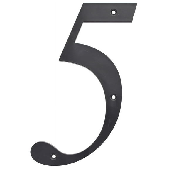 Hillman Group RSC 5028804 6 in. Number 5 Reflective Plastic Nail-On House Number, Black - Pack of 3