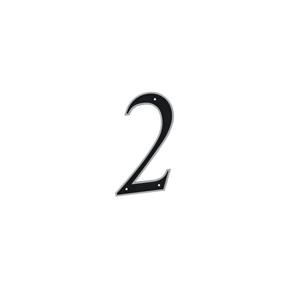 Hillman Group RSC 5028812 6 in. Number 2 Reflective Plastic Nail-On House Number, Black - Pack of 3