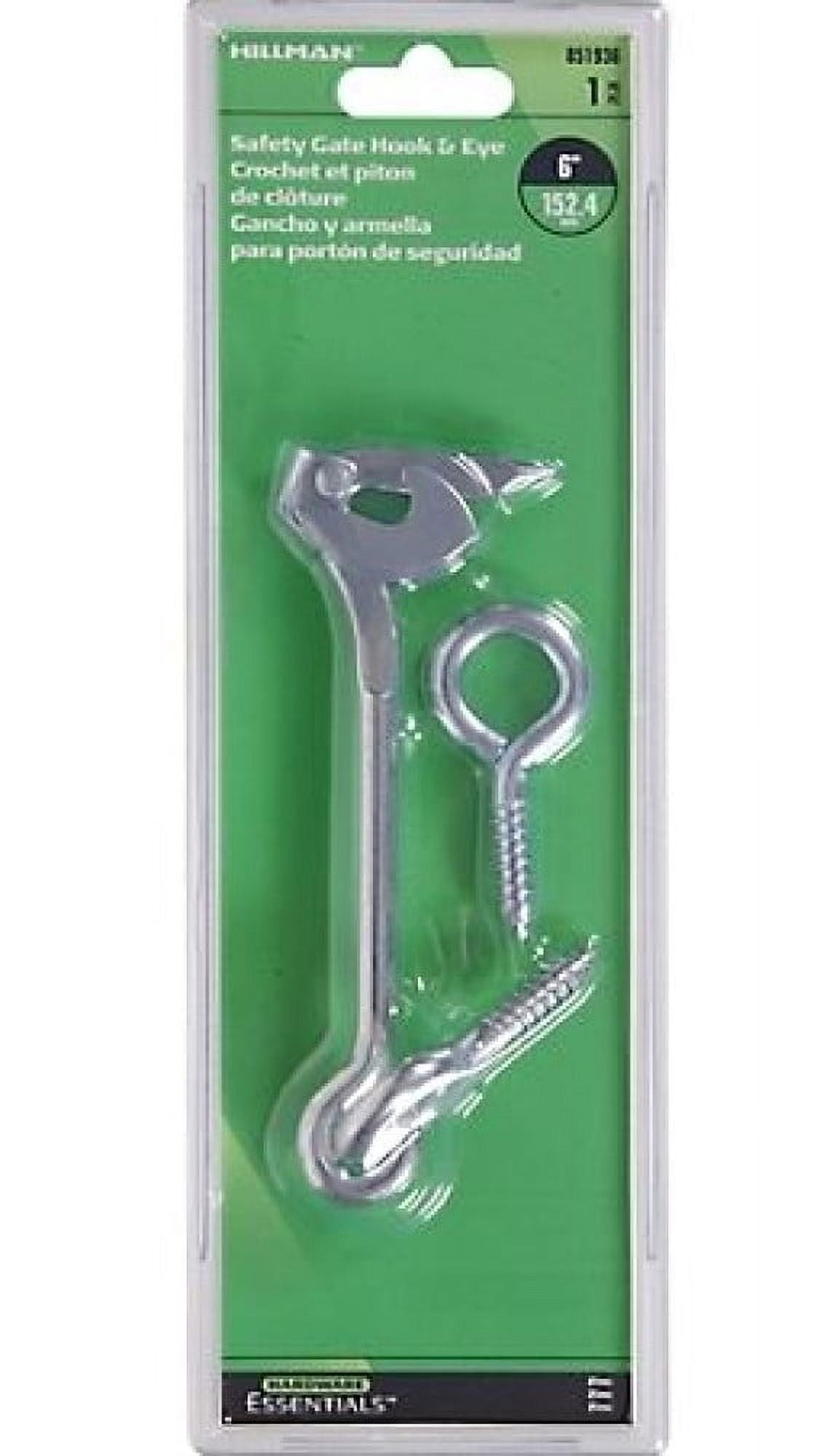 Hillman Hardware Essentials 851936 Safety Gate Hook & Eye Latches Zinc 6-Inch