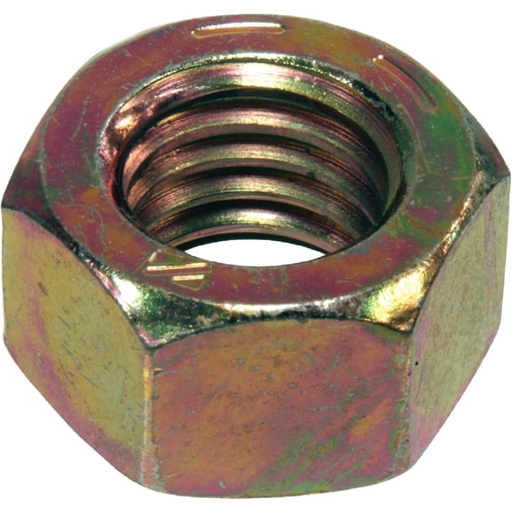 Hillman Hex Nut 1/4 " Zinc Dichromate Grade 8 Box 100
