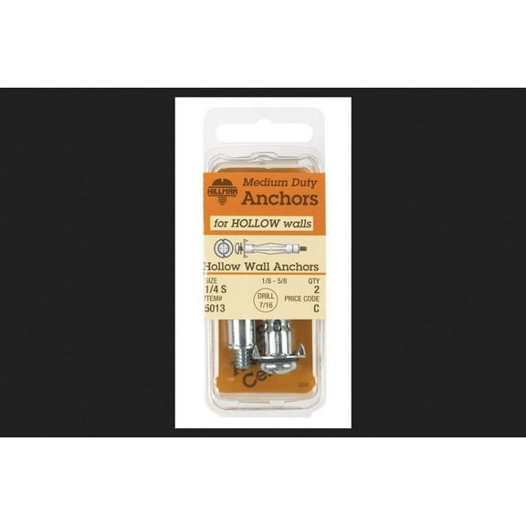 Hillman Hollow Wall Anchor 1/4 S 2/Card