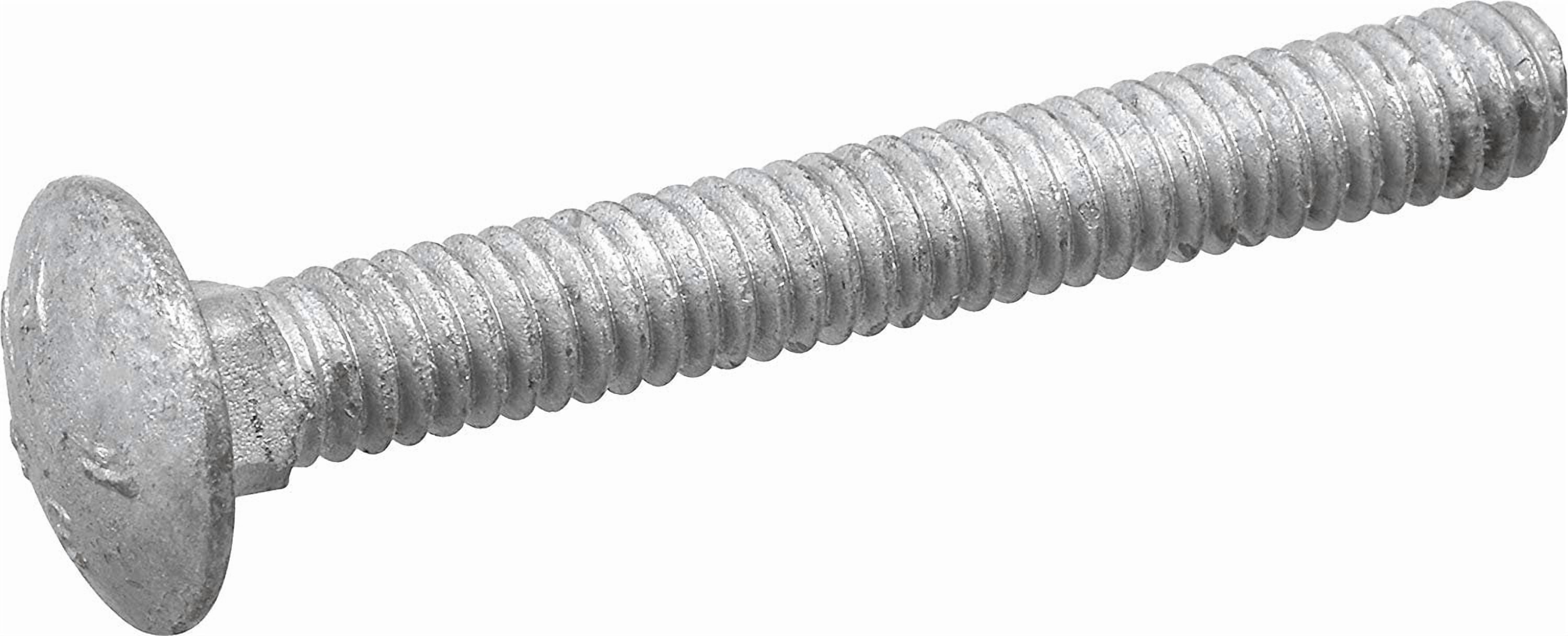Hillman Carriage Bolt 812512 - Galvanized, Rust Resistant - 1/4 x 2-Inch, Silver — Construction & DIY Use, Standard Hardware Spec