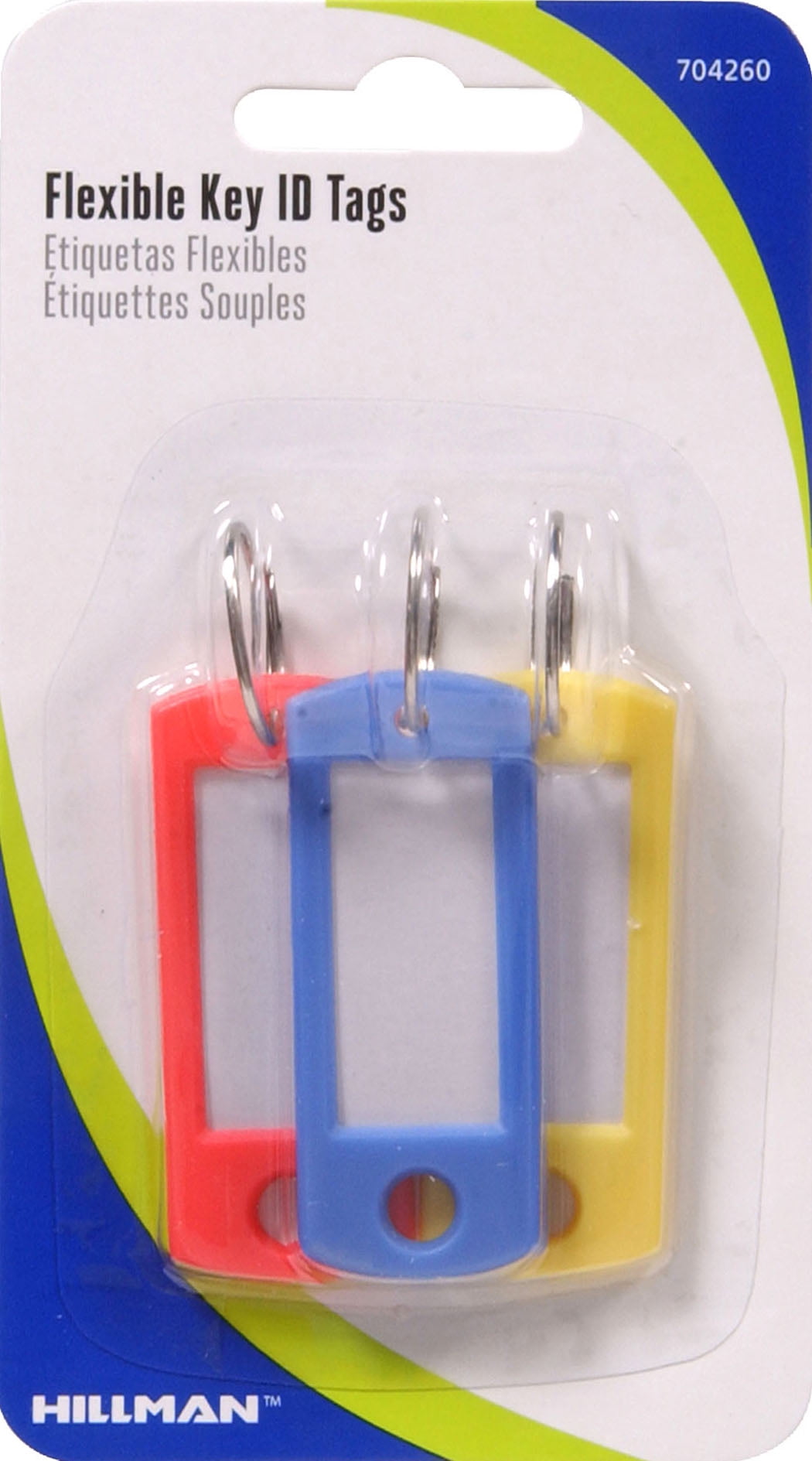 Hillman Metal/Plastic Assorted ID Tag Key Ring Hillman Metal/Plastic Assorted ID Tag Key Ring