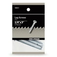 Hillman Lag Screws, 1/4" x 3", Zinc Plated, Steel, Pack of 3, New