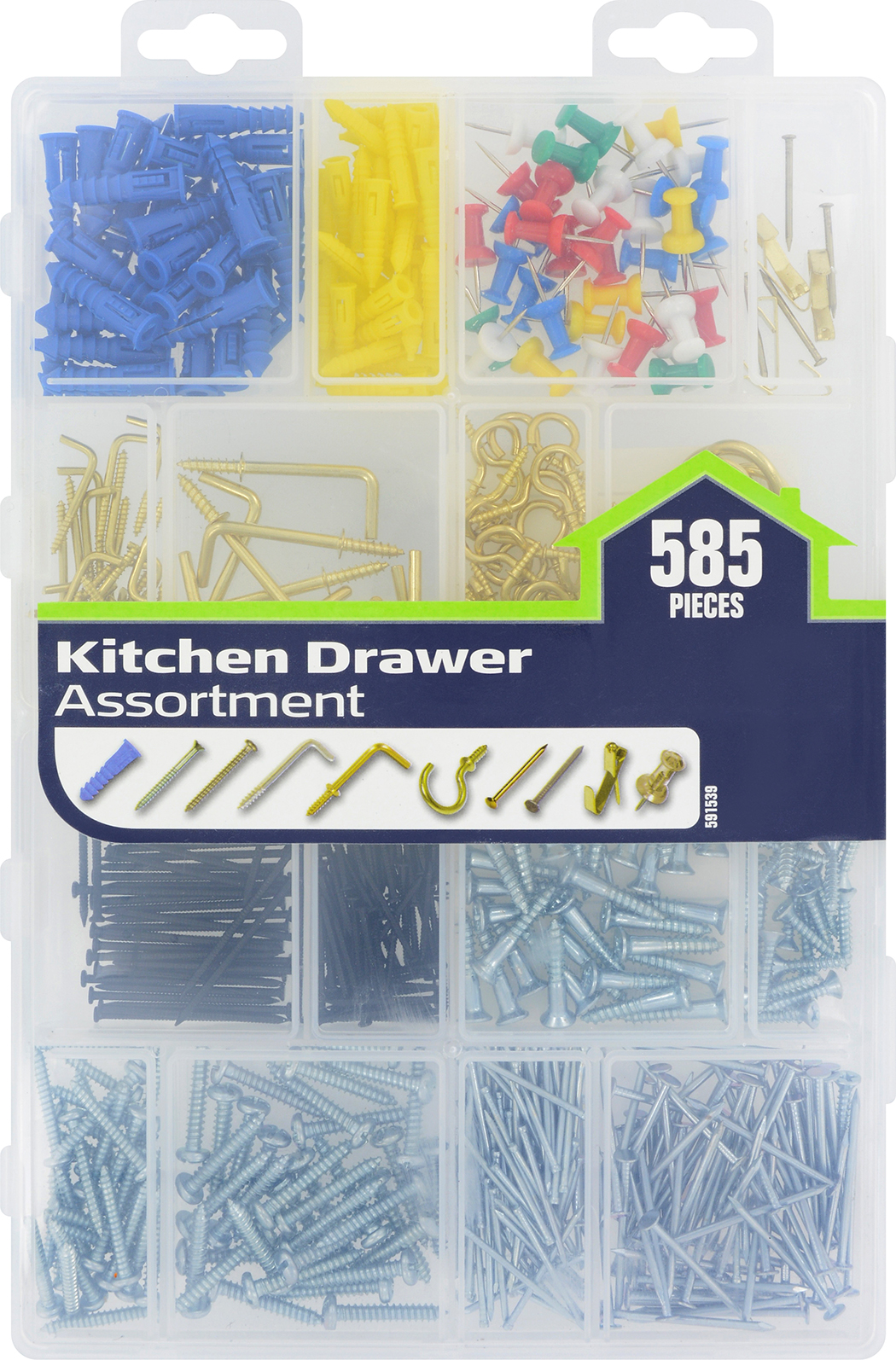 Hillman Large Kitchen Drawer Hardware Assortment Kit, 585Piece