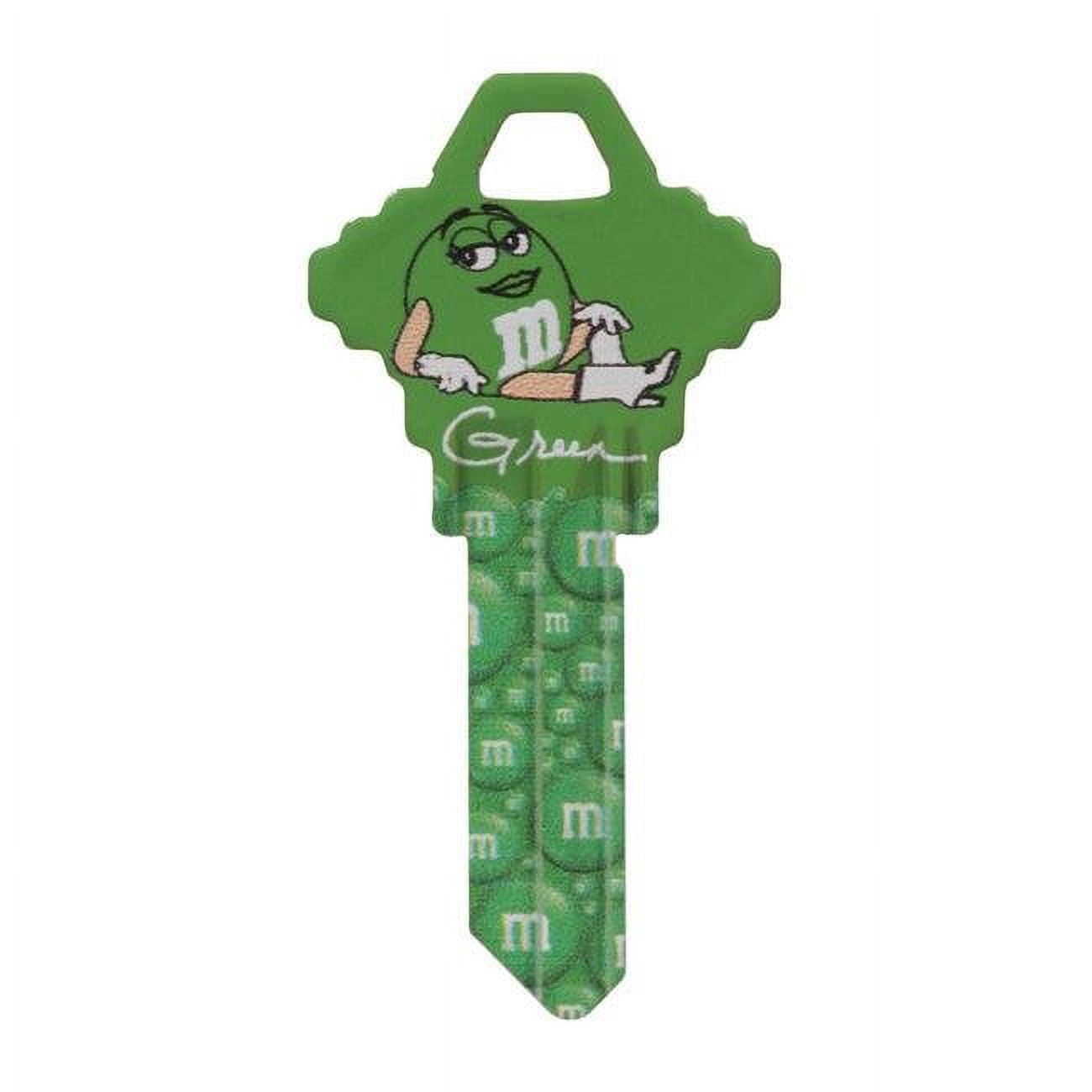 Hillman  M & Ms House & Office Blank Single Sided Universal Key - Green, Pack of 6