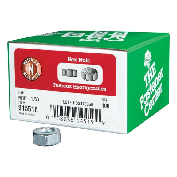 Hillman M10-1.50 mm Zinc-Plated Steel Metric Hex Nut 100 pk, Each