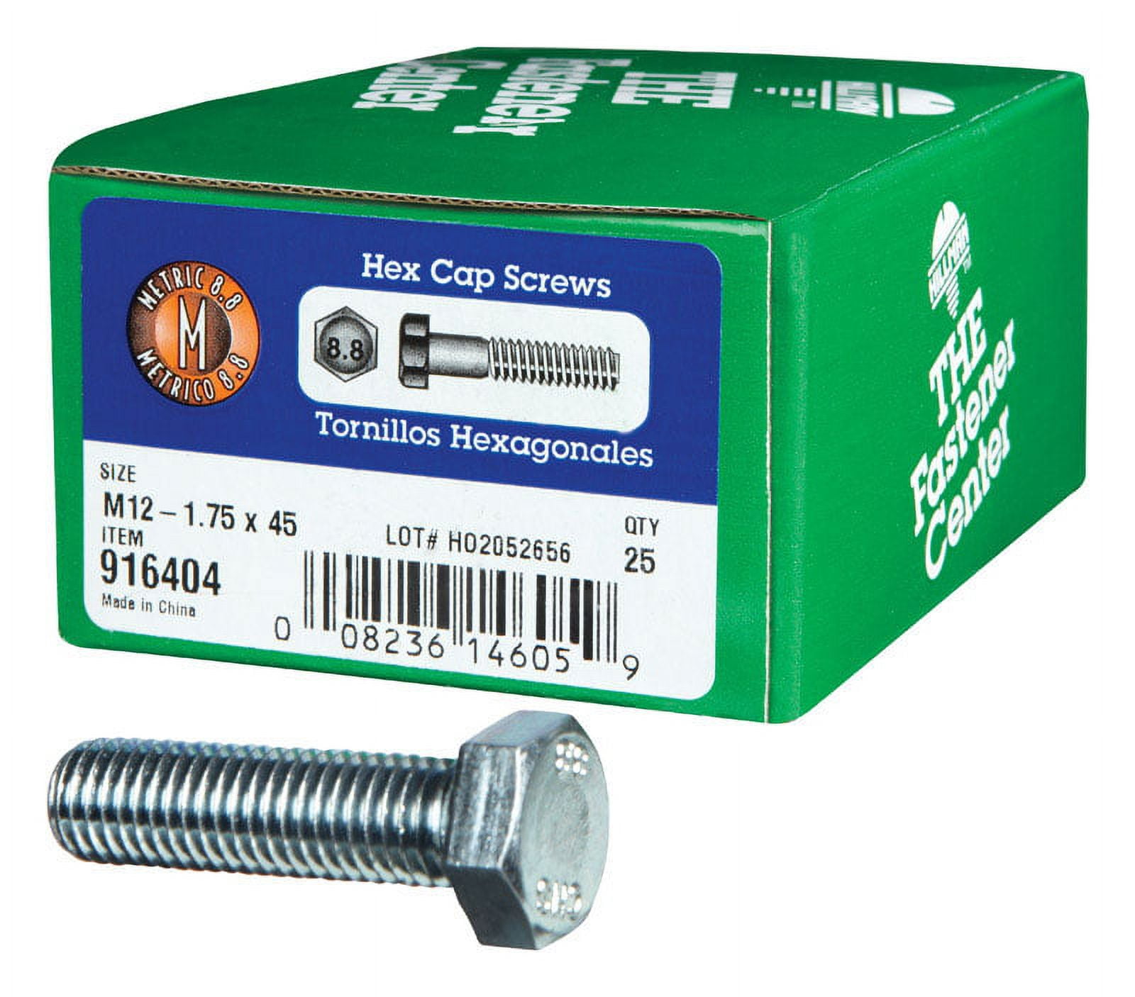 Hillman M12-1.75 mm Metric Heat Treated Zinc Steel Hex Head Cap Screw