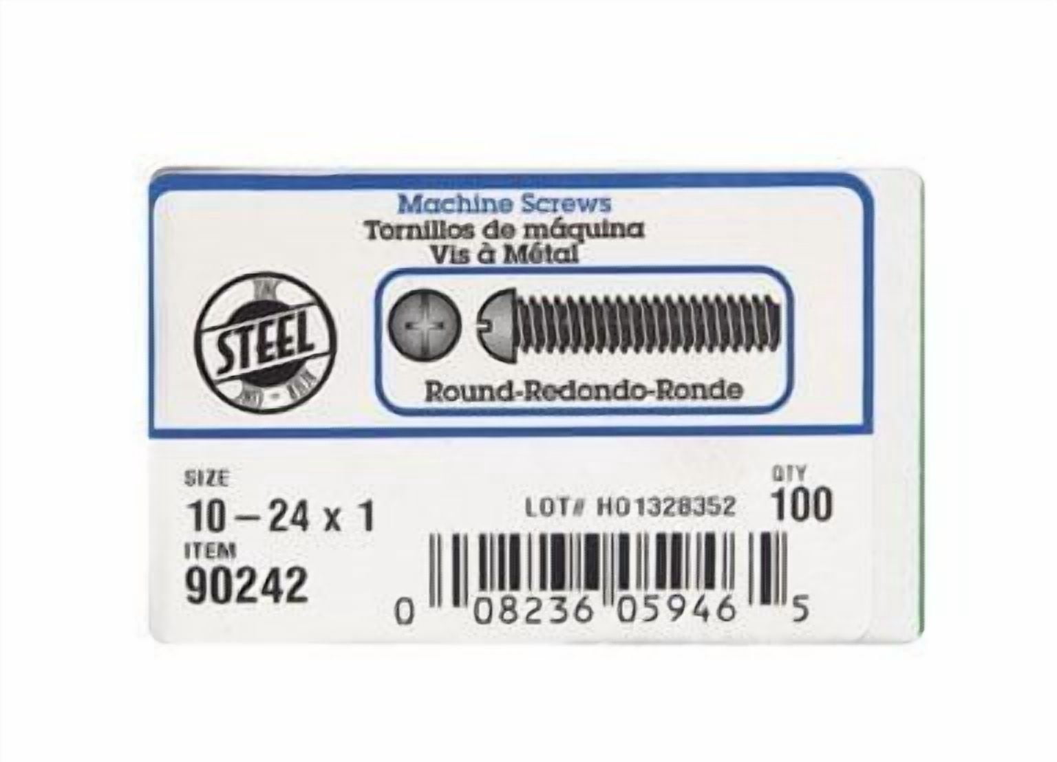 Hillman Machine Screws No. 10 - 24 X 1 " Zinc Combination/Phillips/Slotted Round Head Box 100