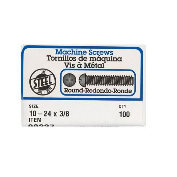 Hillman Machine Screws No. 10 - 24 X 3/8 " Zinc Combination/Phillips/Slotted Round Head Box 100