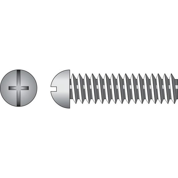 Hillman Machine Screws No. 8 - 32 X 1/2 " Zinc Combination/Phillips/Slotted Round Head Box 100
