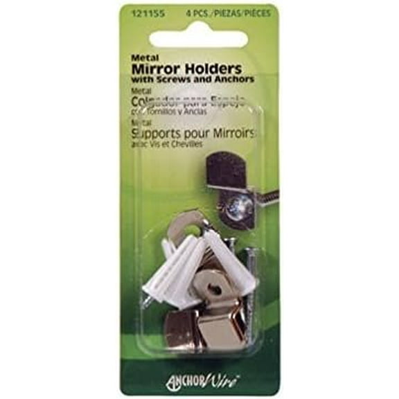 Hillman Mirror Holder Kit - Steel Zinc Finish - Silver