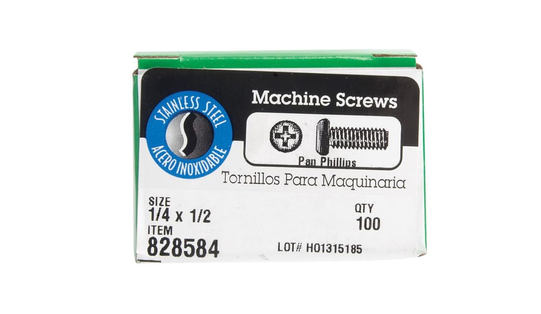 Hillman 0828584 0.25-20 x 0.5 in. Machine Screws 100 per Box