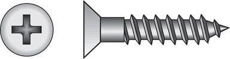Hillman No. 12 x 2 in. L Phillips Flat Head Zinc-Plated Steel Wood Screws 100 pk — Construction & DIY Use, Standard Hardware Spec