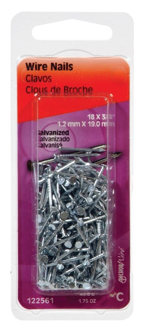 Hillman 1 in. Wire Galvanized Steel Nail Flat Head Hillman 1 in. Wire Galvanized Steel Nail Flat Head