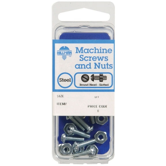 Hillman No. 8-32 x 1/2in. L Round Head Zinc-Plated Steel Machine Screw (Pack of 10)