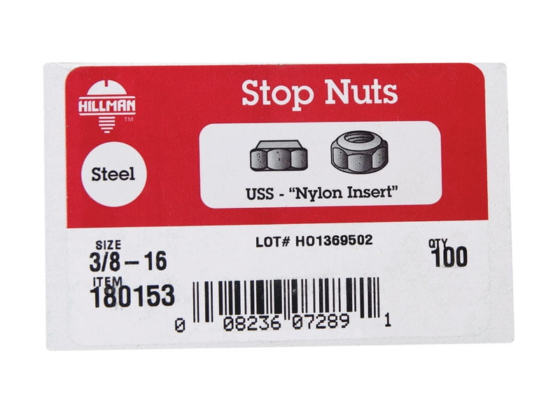 Prime-Line 9075389 Nylon Insert Lock Nuts, 3/8 in.-16, Grade 18-8 Prime-Line 9075389 Nylon Insert Lock Nuts, 3/8 in.-16, Grade 18-8