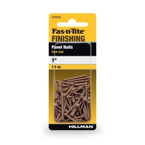 Fas-n-tite Panel Nails, 1", Steel, Painted Finish, Dark Oak, Interior Finishing Nails