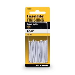 Fas-n-tite Panel Nails, 1-5/8", Steel, Painted Finish, White, Interior Finishing Nails
