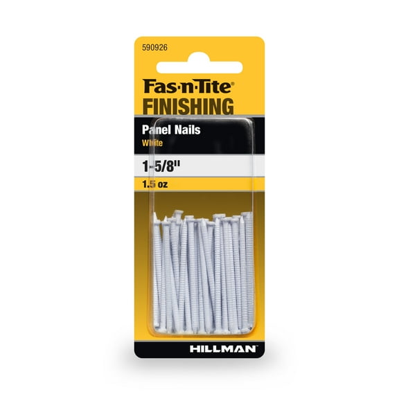 Fas-n-tite Panel Nails, 1-5/8", Steel, Painted Finish, White, Interior Finishing Nails