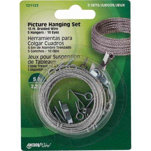 Hillman Picture Hanging Set 5 Lb 15' Carded