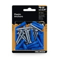 thumbnail image 1 of Hillman Multi-Material Ribbed Anchor Screws, #8-10 x 1-1/4", Plastic and Steel, 15 lbs, Blue, 20 sets, 1 of 7