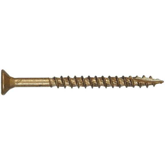 Power Pro 967774 Wood Screws, #8 x 1-3/4", Premium Outdoor Deck Screws, Rust Resistant, Epoxy Coated Bronze, 3500pcs Box