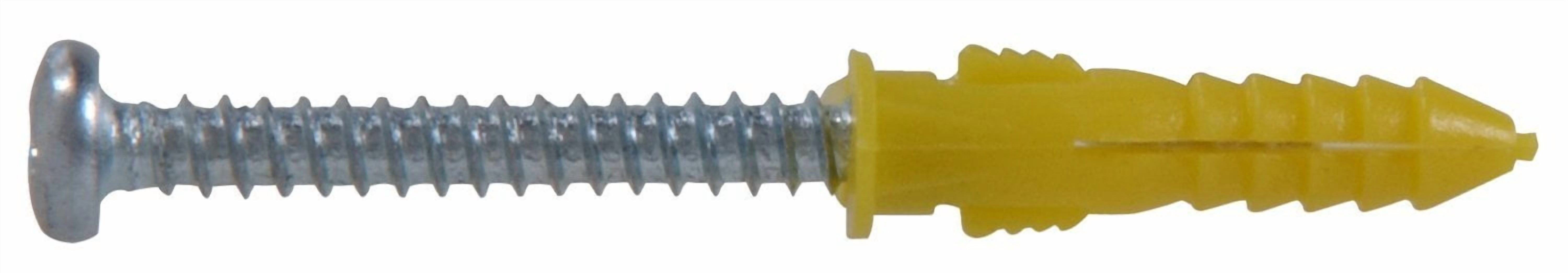 Hillman Ribbed Plastic Anchors With Screws - Pan Head Phillips - 6 Pack, Size 4-6 x 7/8 In