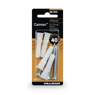 Hillman Sharkie Wall Anchors, White, Interior, Nylon, #8-14, 4 Pack