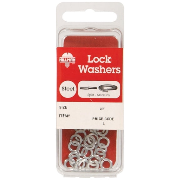 Hillman Split Lock Washer 1/4 " Zinc Plated Steel 20 / Card Pack of 10