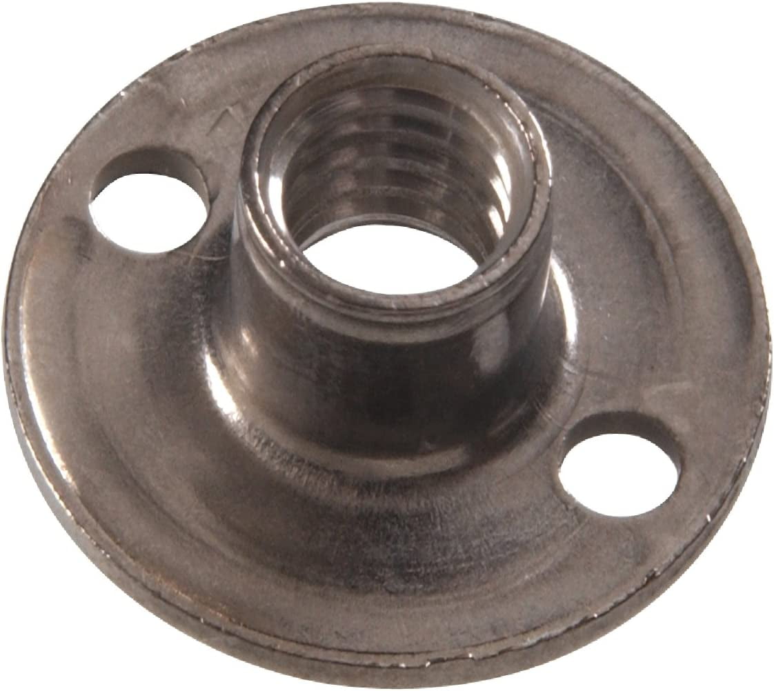 Stainless Steel Round Base Tee Nut for Wood, 15 Pieces