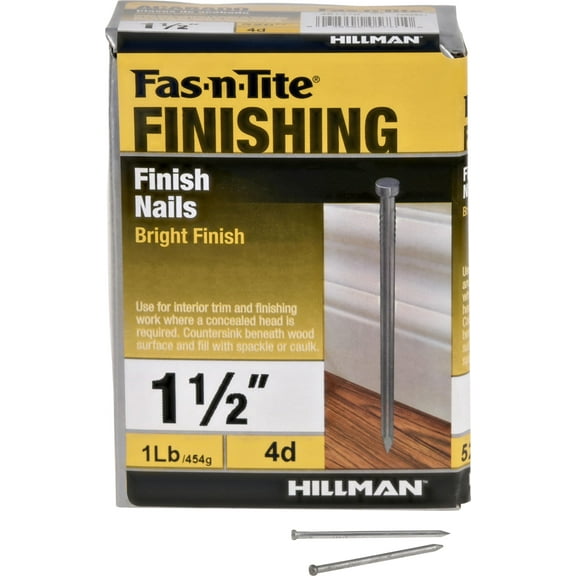 Hillman Steel, 4D Bright Finish Nails (1-1/2") - 1 lb