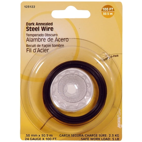 Hillman Steel Wire 24 Gauge - 100' Length - 2 Lb Carded