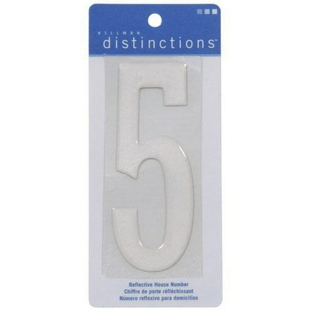 Hillman Group 848953 4 in. White Reflective Self-Adhesive Domed Hose Number 5 - 3 Piece