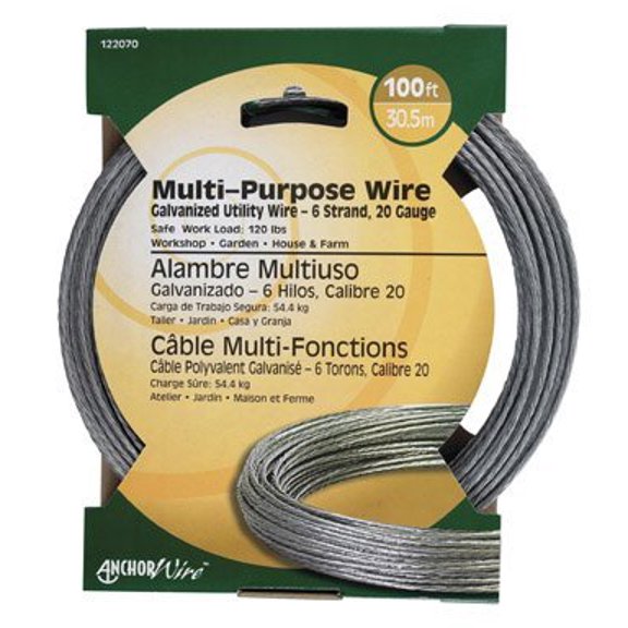 Hillman Stranded Galvanized Wire Multi-Purpose 0' 20 Ga Galv Card  Indoor & Outdoor Use, NEC-Compliant