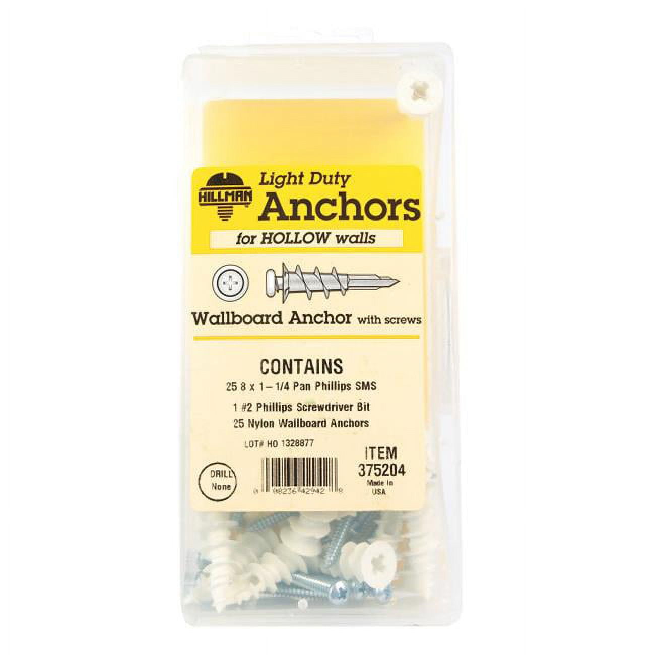 Hillman The Anchor Center Wallboard Nylon Anchor Kit 375204