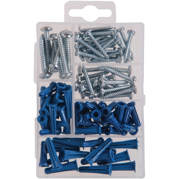 Hillman Screw and Anchor Assortment Kit - Easy Installation - 100 Piece Pack