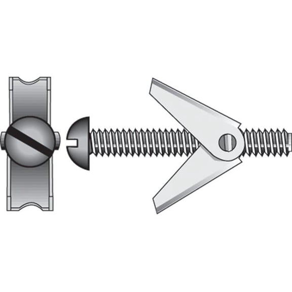 Hillman Hollow Wall Anchor Toggle Bolt - Metal, Screw - 2 Pack, 1/8 In. x 4 In.