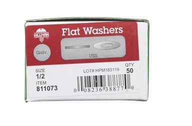 Hillman Uss Flat Washer 1/2 " Hot Dip Galvanized 50/Box