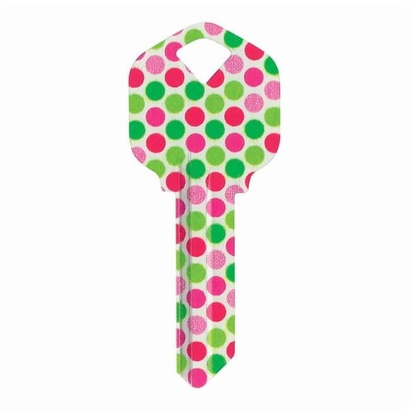 Hillman  Wackey Polka Dots House & Office Blank Single Sided Universal Key - Pack of 6