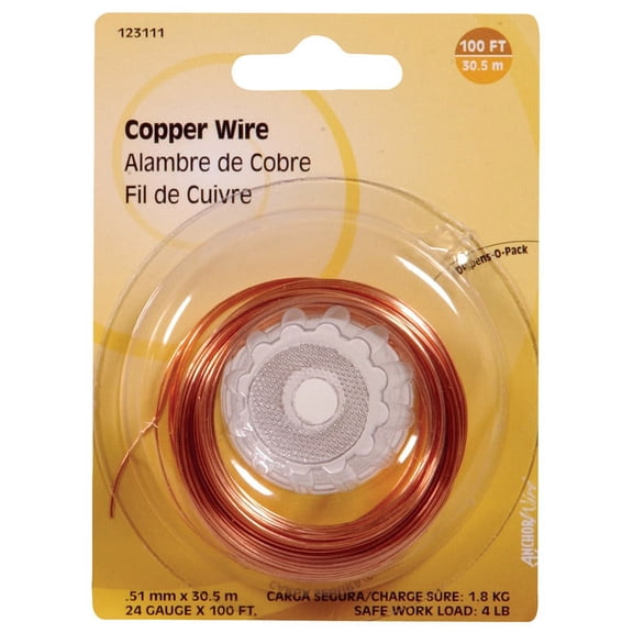 Hillman Anchor Wire 100 Ft. 24 Ga. Copper General Purpose Wire 123111