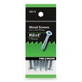 thumbnail image 1 of Hillman Wood Screws, #12 x 2", Steel, Zinc Finish, Phillips, Silver, 7 pack, 1 of 8