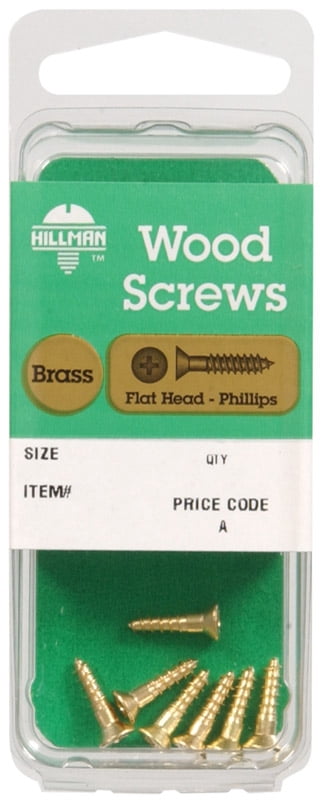 Hillman Wood Screws No. 10 X 1-1/2 " Phillips Brass Flat Head Pack of 10