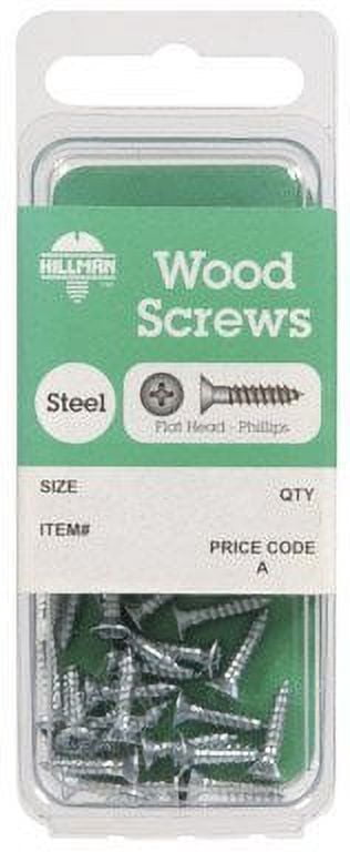Hillman Wood Screws No. 10 X 1-3/4 " Phillips Flat Head