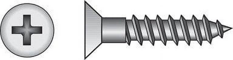 Hillman Wood Screws No. 8 X 1/2 " Phillips Flat Head Box 100