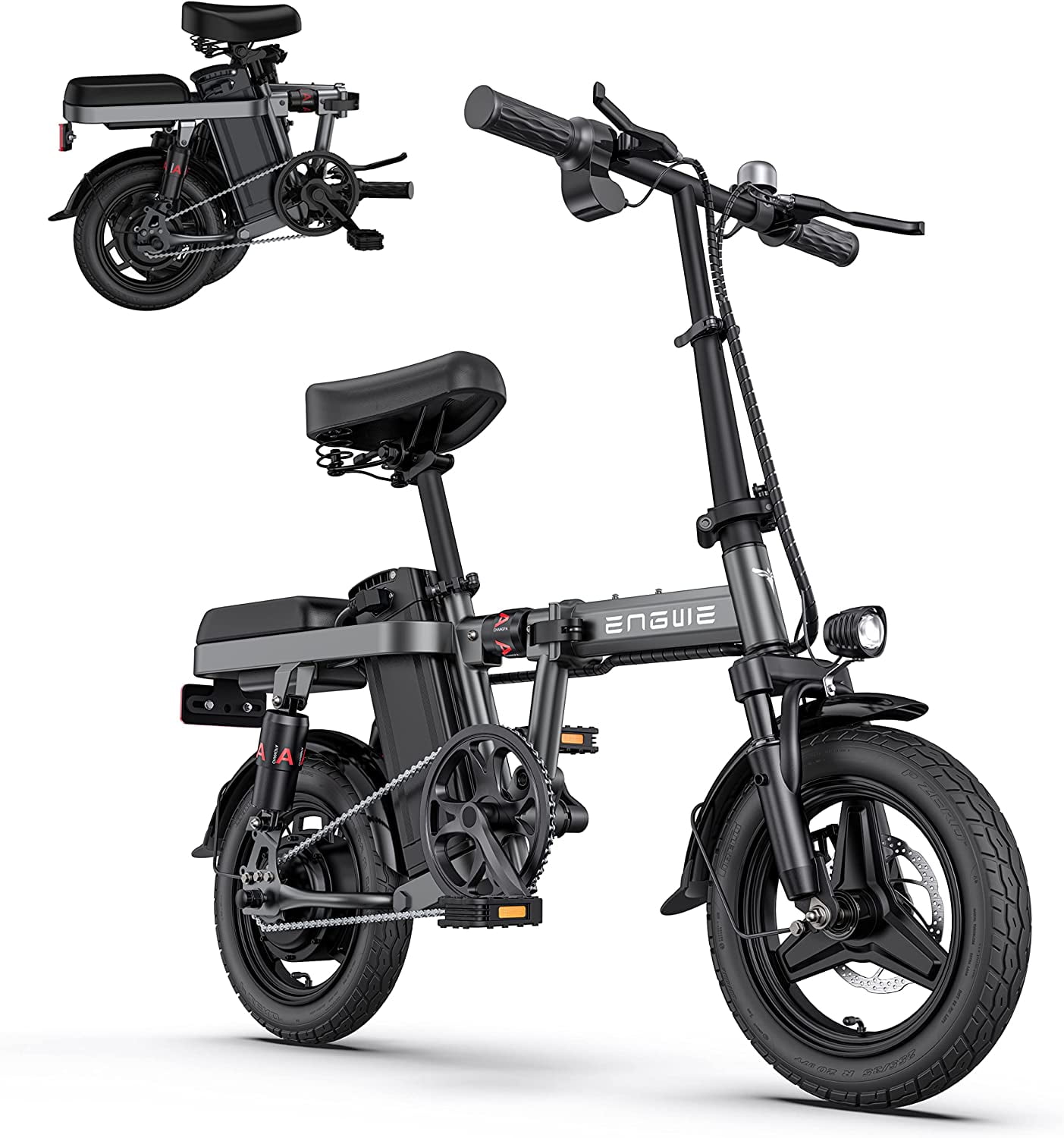 Engwe T14 600W Foldable Electric Bike,48V10AH Removable Battery Mini