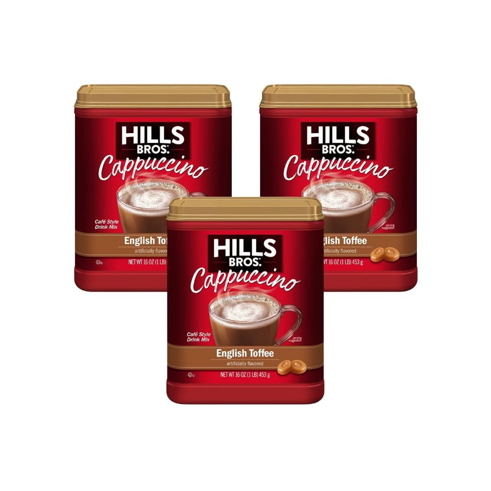 Hills Bros. Cappuccino, English Toffee, 16 Ounce (Pack Of 3) - Walmart.com