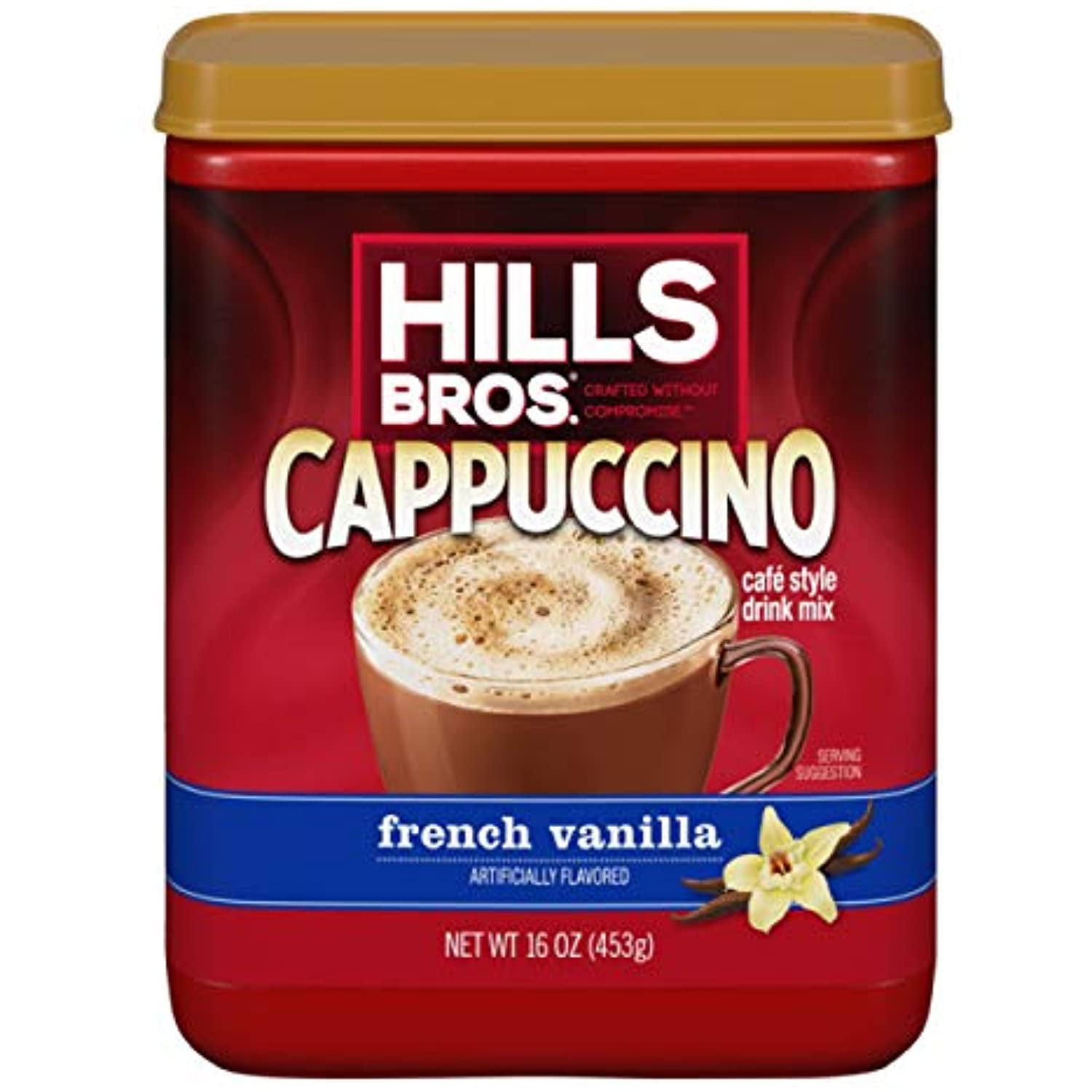Hills Bros Instant French Vanilla Cappuccino Drink Powder, 16