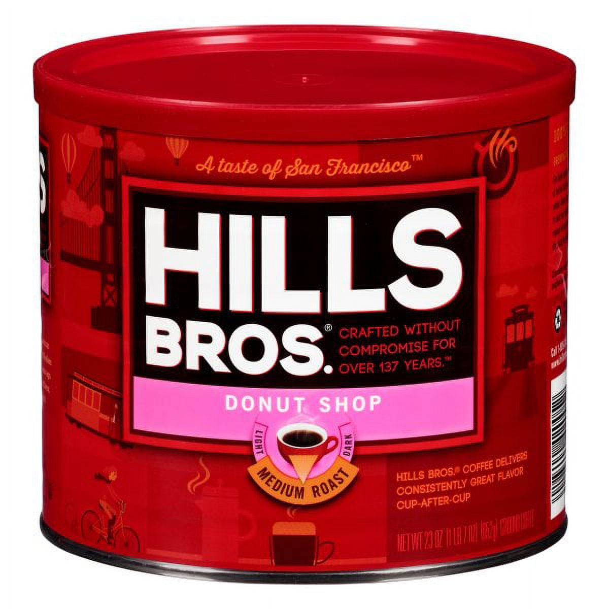Hills Bros. Donut Shop Medium Roast Ground - 23 oz Can